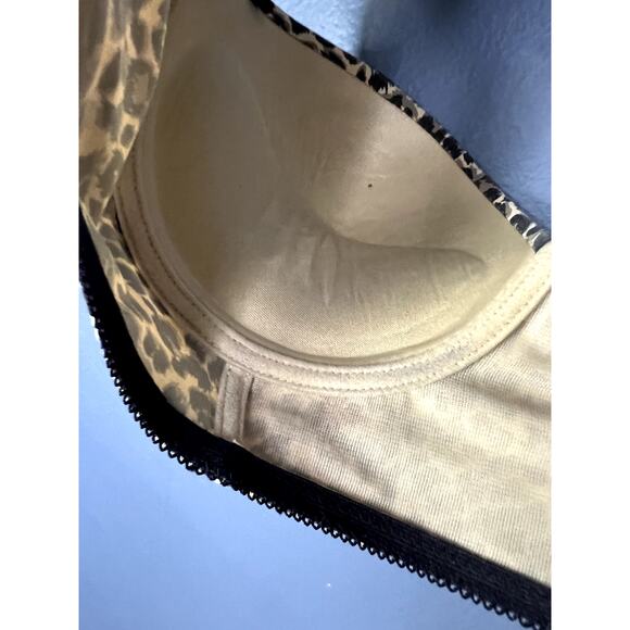 T-Shirt Bra Wired Women's Size 36C Cheetah Print Padded Comfort Longer Bottom - Picture 4 of 6